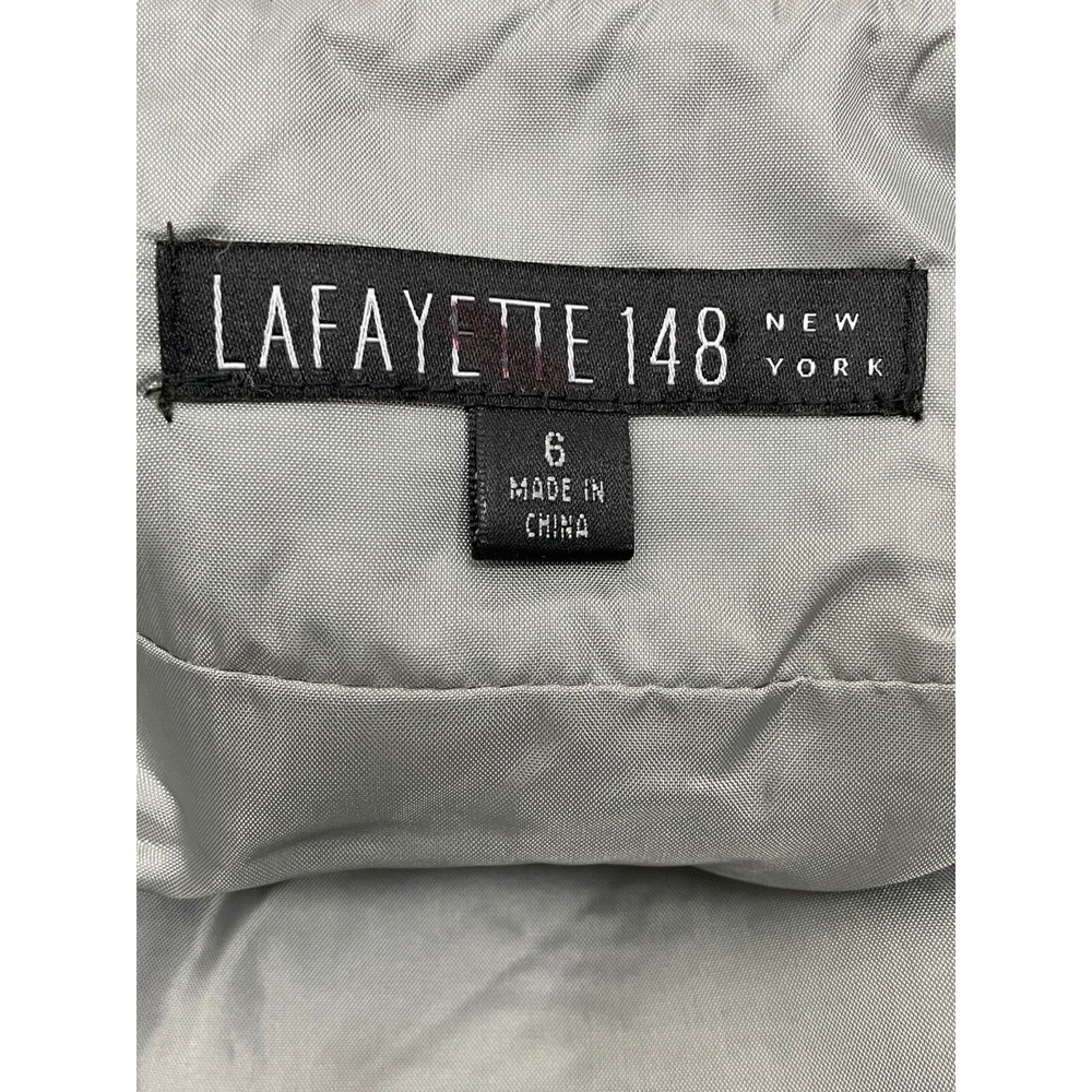 Lafayette 148 Pencil Skirt Womens 6 Silver Textured Shimmer Alpaca‎ Wool Lined - Picture 2 of 11